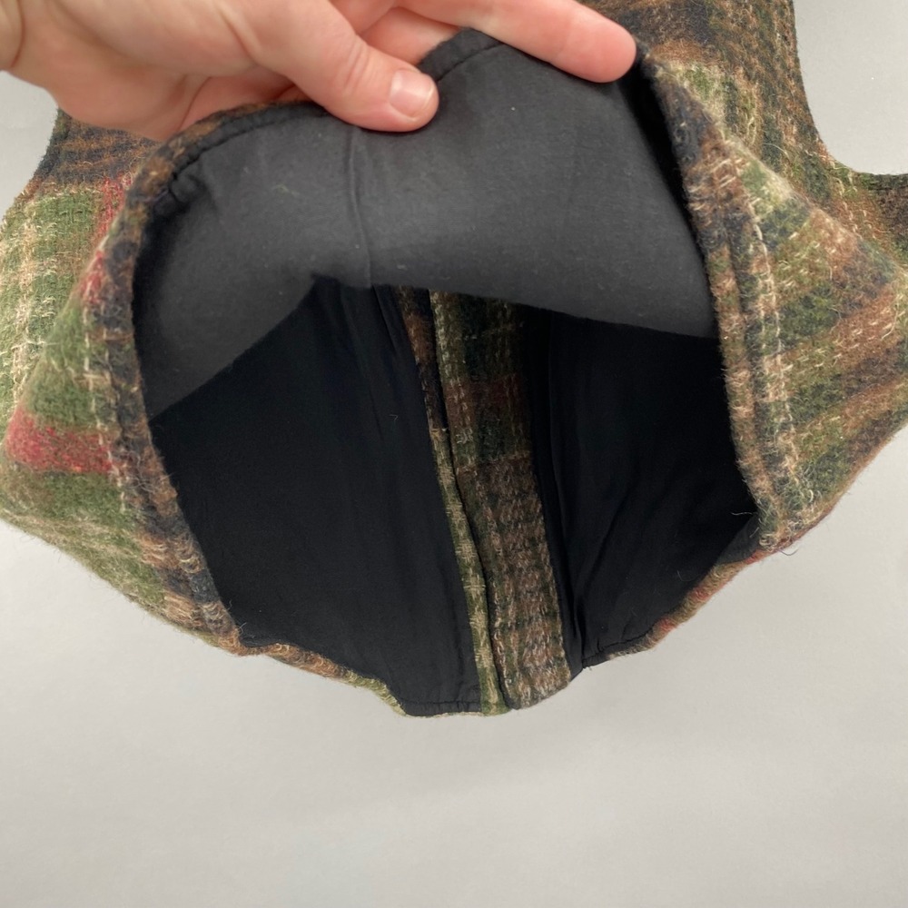 Habitat Vintage Patchwork Plaid Wool Blend Vest Women's XL Button Front Academia - Picture 10 of 11